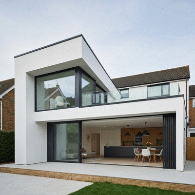 A beautifully designed house extension showcasing modern architecture